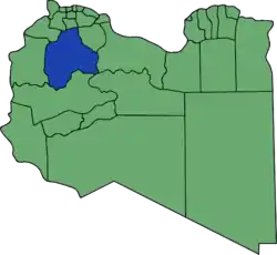 Die Lage von Munizip Mizda in Libyen