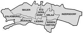 Bezirksteile von Liesing