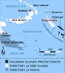 Map of the south-west Pacific