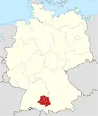 Lage der Region Donau-Iller in Deutschland