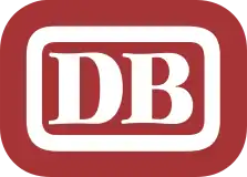 Emblem der Deutschen Bundesbahn in Orientrot (1987–1994)