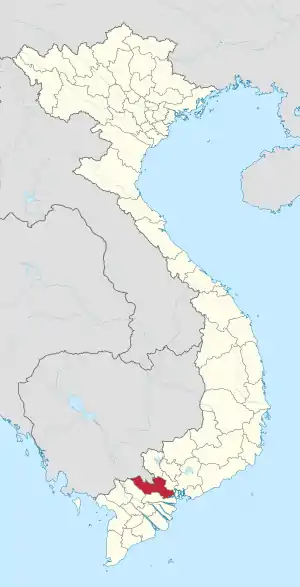 Karte von Vietnam mit der Provinz Long An hervorgehoben