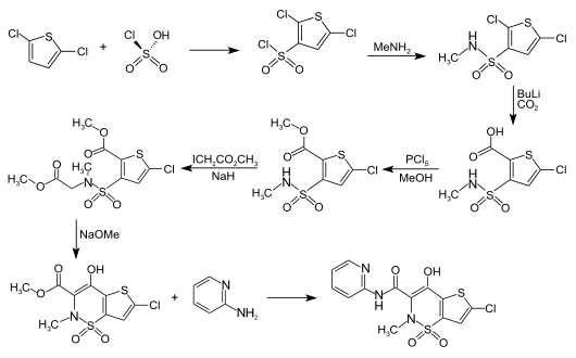 Synthese von Lornoxicam nach Pat. DE2838851