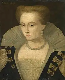 Louise de Lorraine, ca. 1580. Ein in plissierte Falten gelegter Kragen.