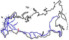 ﻿Die A310 im Fernstraßennetz der Russischen Föderation(früherer Verlauf ab Jekaterinburg)