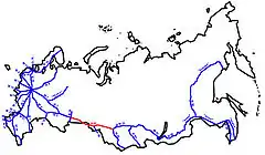 R254 im Fernstraßennetz Russlands