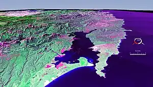 Macquarie Harbour, NASA-World-Wind-Satellitenaufnahme