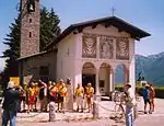 Madonna del Ghisallo und Radrennfahrer