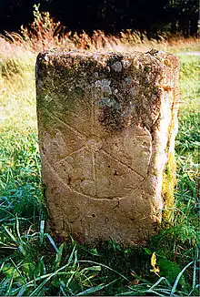 Nachbildung des Kurmainzischen Grenzsteins (südlich von Weilrode)