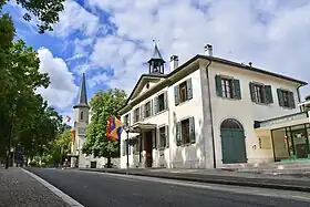 Gemeindehaus und Kirche von Pregny-Chambésy