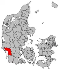 Lage von Esbjerg Kommune in Dänemark