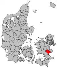 Lage von Faxe Kommune in Dänemark