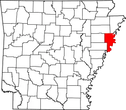 Karte von Crittenden County innerhalb von Arkansas