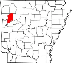 Karte von Franklin County innerhalb von Arkansas