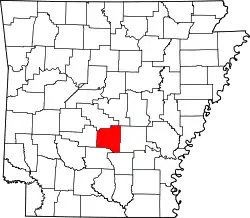 Karte von Grant County innerhalb von Arkansas