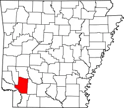 Karte von Hempstead County innerhalb von Arkansas