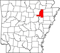 Karte von Jackson County innerhalb von Arkansas