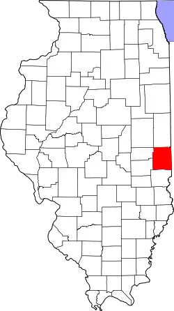 Karte von Edgar County innerhalb von Illinois