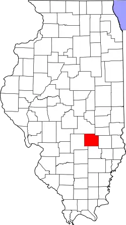 Karte von Effingham County innerhalb von Illinois