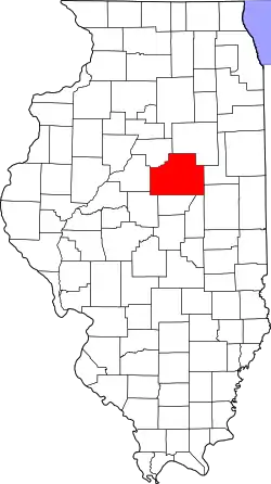 Karte von McLean County innerhalb von Illinois