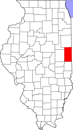 Karte von Vermilion County innerhalb von Illinois