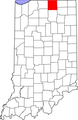 Karte von Elkhart County innerhalb von Indiana