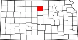 Karte von Mitchell County innerhalb von Kansas