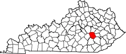 Karte von Jackson County innerhalb von Kentucky