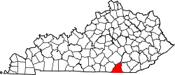 Karte von McCreary County innerhalb von Kentucky