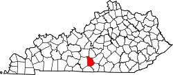 Karte von Metcalfe County innerhalb von Kentucky