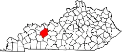 Karte von Ohio County innerhalb von Kentucky