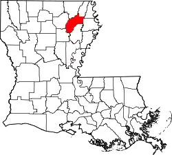 Karte von Richland Parish innerhalb von Louisiana