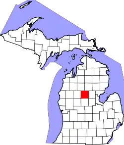 Karte von Clare County innerhalb von Michigan