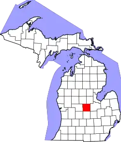 Karte von Gratiot County innerhalb von Michigan