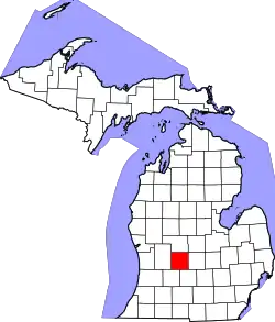 Karte von Ionia County innerhalb von Michigan