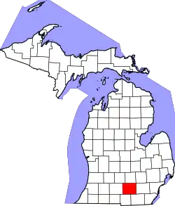 Karte von Jackson County innerhalb von Michigan