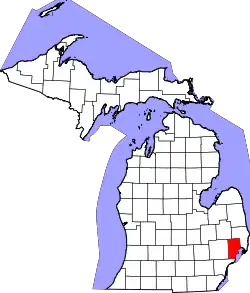 Karte von Macomb County innerhalb von Michigan