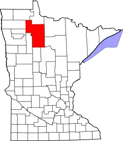 Karte von Beltrami County innerhalb von Minnesota