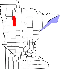 Karte von Clearwater County innerhalb von Minnesota