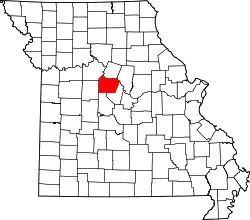 Karte von Cooper County innerhalb von Missouri