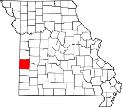 Karte von Vernon County innerhalb von Missouri