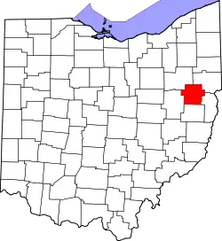 Karte von Carroll County innerhalb von Ohio