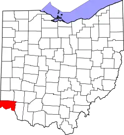 Karte von Hamilton County innerhalb von Ohio