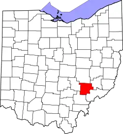 Karte von Morgan County innerhalb von Ohio