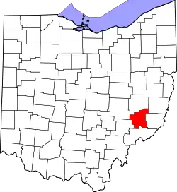 Karte von Noble County innerhalb von Ohio