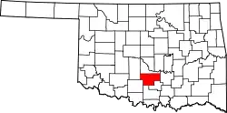 Karte von Garvin County innerhalb von Oklahoma