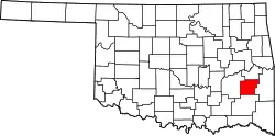 Karte von Latimer County innerhalb von Oklahoma