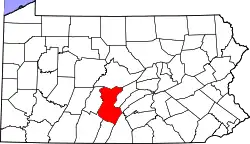 Karte von Huntingdon County innerhalb von Pennsylvania