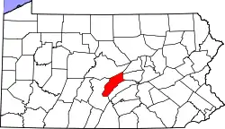 Karte von Mifflin County innerhalb von Pennsylvania