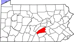 Karte von Perry County innerhalb von Pennsylvania